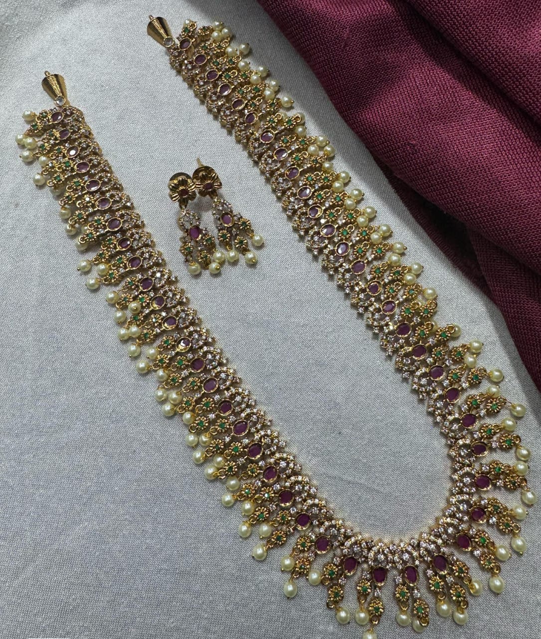 Kavita Art Gold Plated Austrian Stone Necklace Set