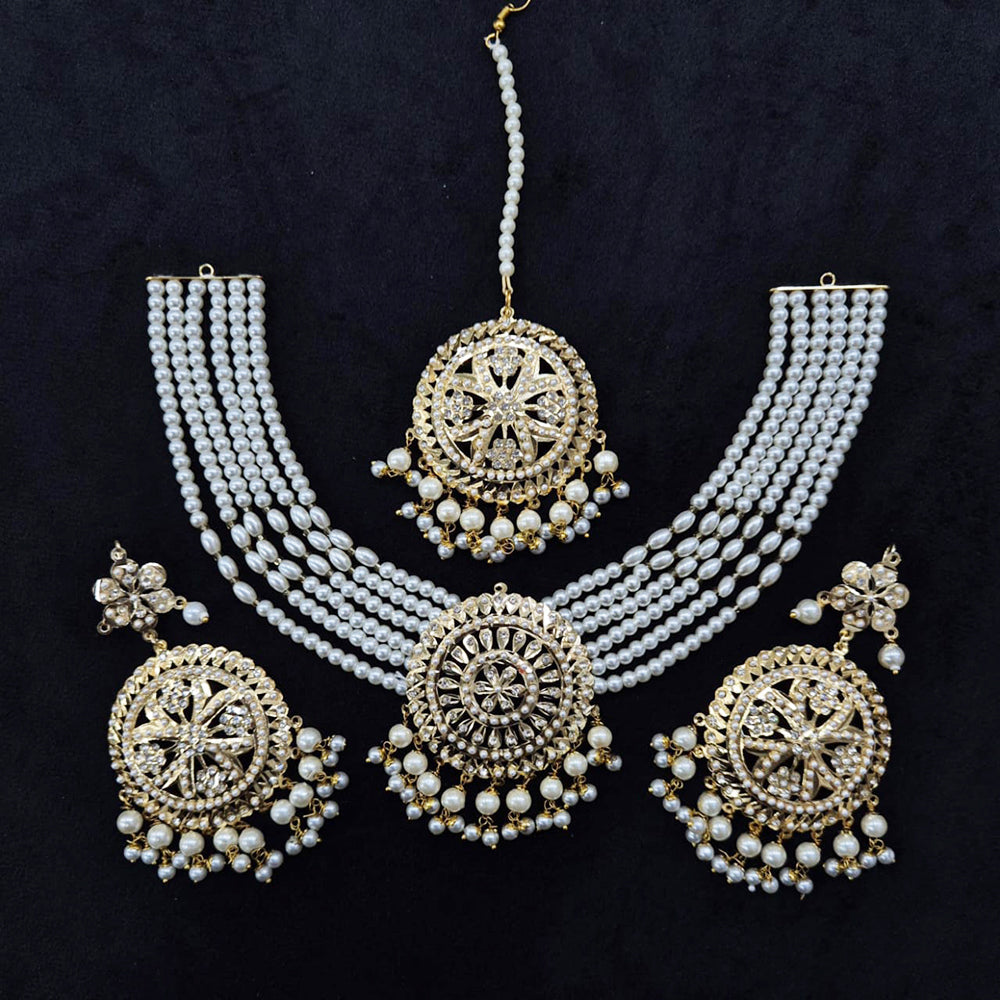 Kavita Art Gold Plated Pearl Necklace Set