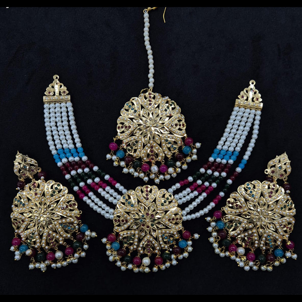 Kavita Art Gold Plated Pearl Necklace Set