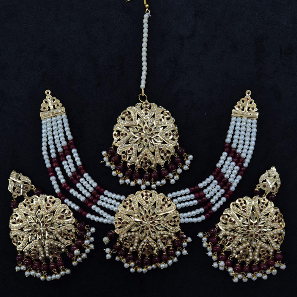 Kavita Art Gold Plated Pearl Necklace Set