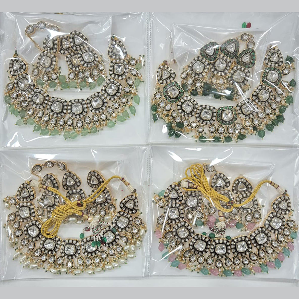 Kavita Art Gold Plated Kundan Stone And Beads Necklace Set