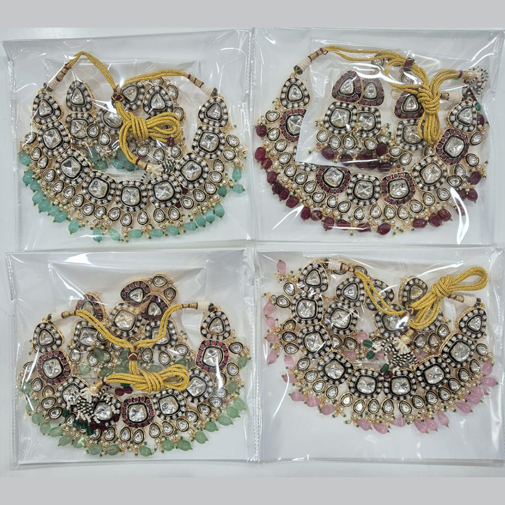 Kavita Art Gold Plated Kundan Stone And Beads Necklace Set