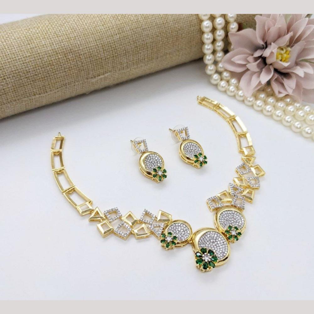 Kavita Art Gold Plated American Diamond Necklace Set