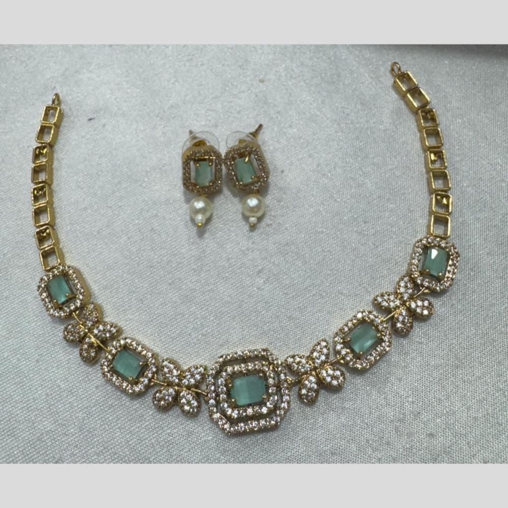Kavita Art Gold Plated American Diamond Necklace Set