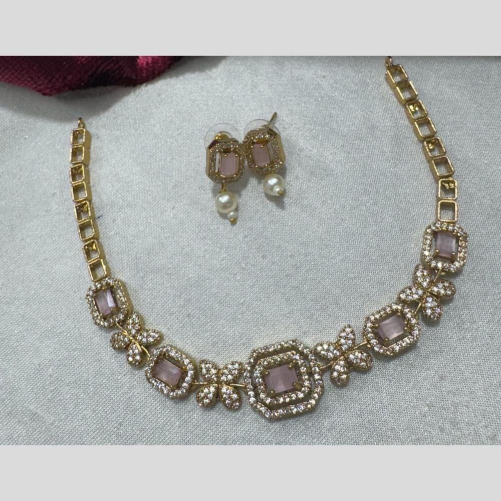 Kavita Art Gold Plated American Diamond Necklace Set