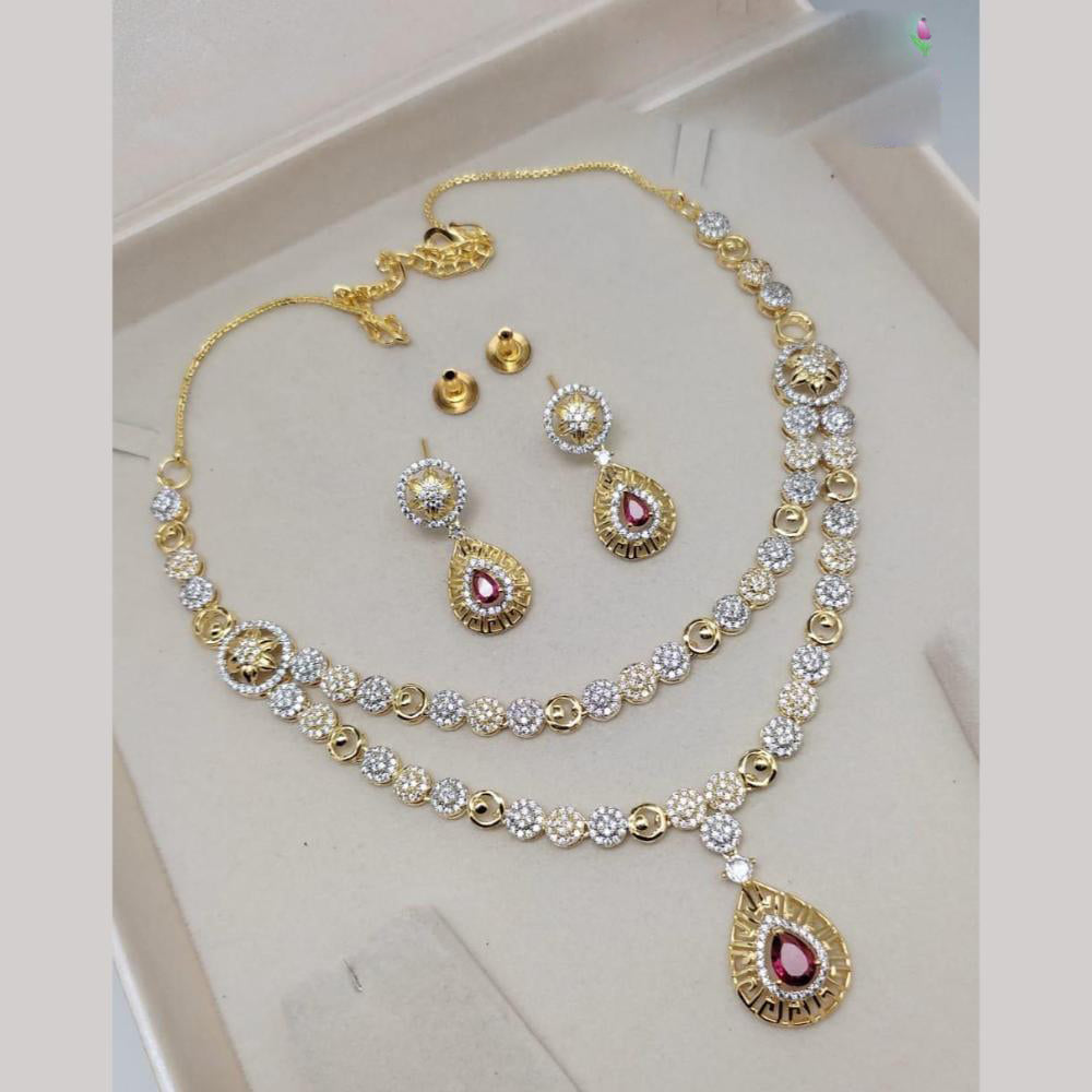 Kavita Art 2 Tone Plated American Diamond Necklace Set