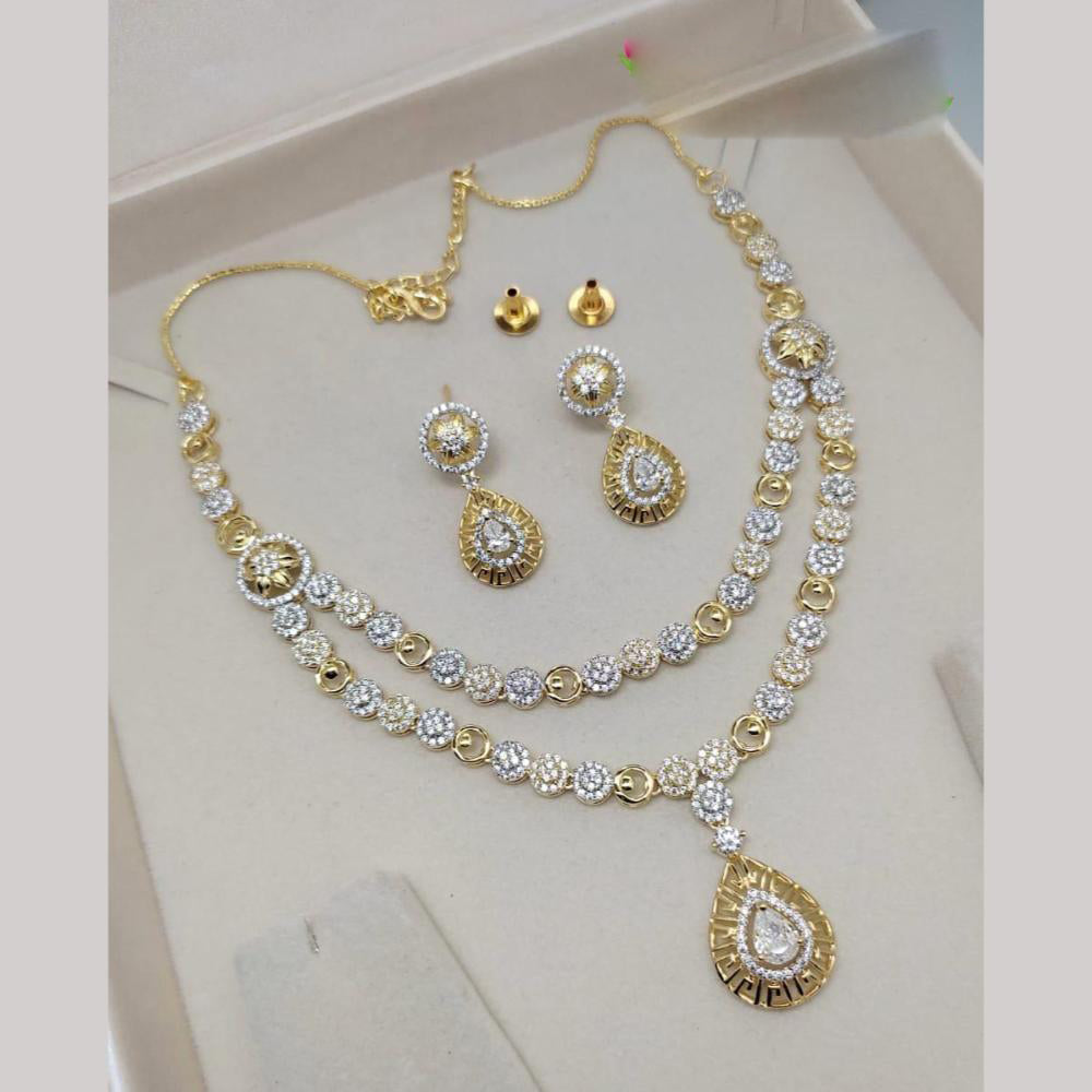 Kavita Art 2 Tone Plated American Diamond Necklace Set