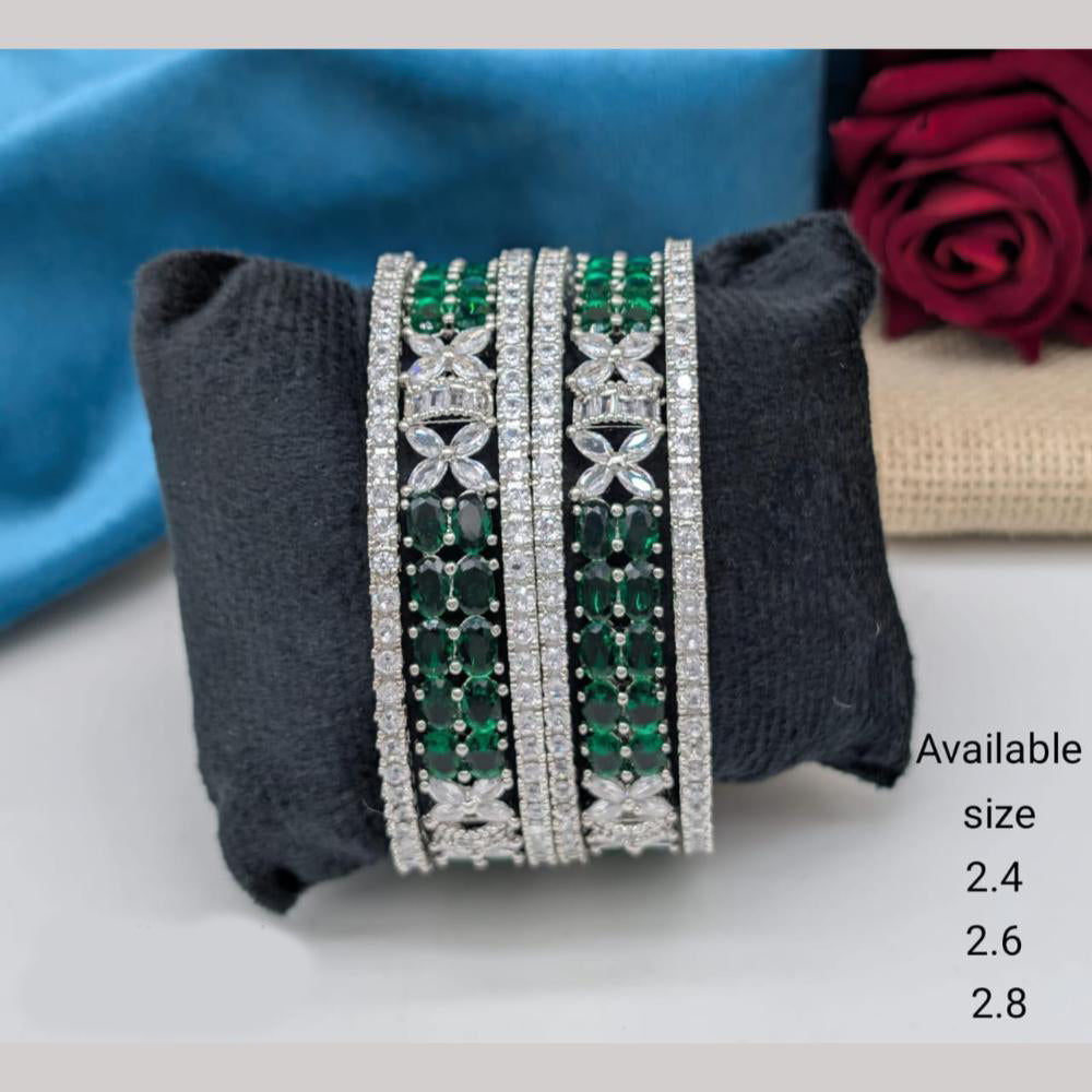 Kavita Art Silver Plated American Diamond Openable Bangle for Modern Women