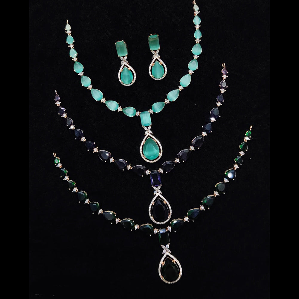 Kavita Art Gold Plated American Diamond Necklace Set