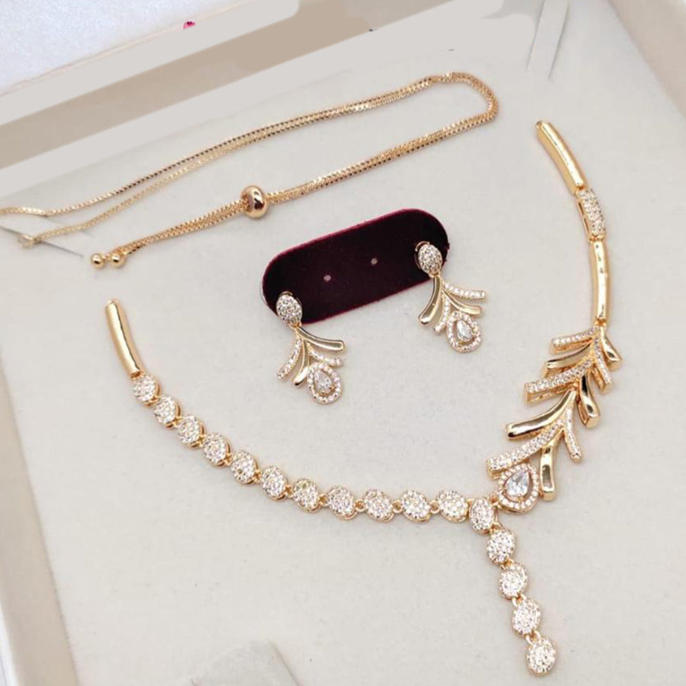 Kavita Art Gold Plated Austrian Stone Necklace Set