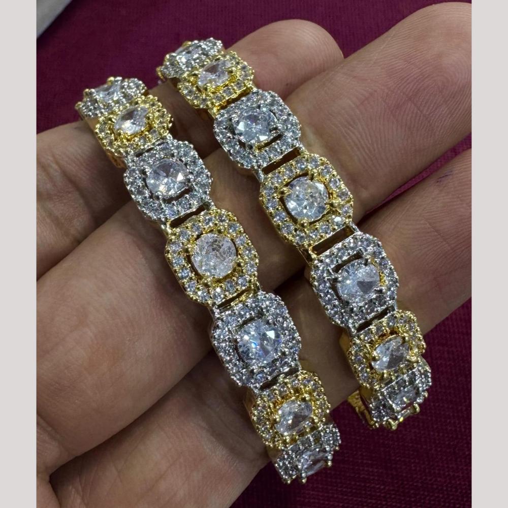 Kavita Art 2 Tone Plated Austrian Stone Bangles Set