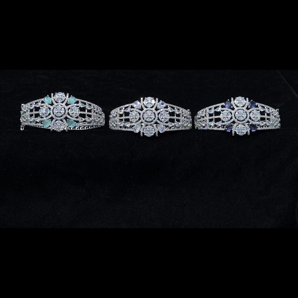 Kavita Art Silver Plated American Diamonds Bracelet