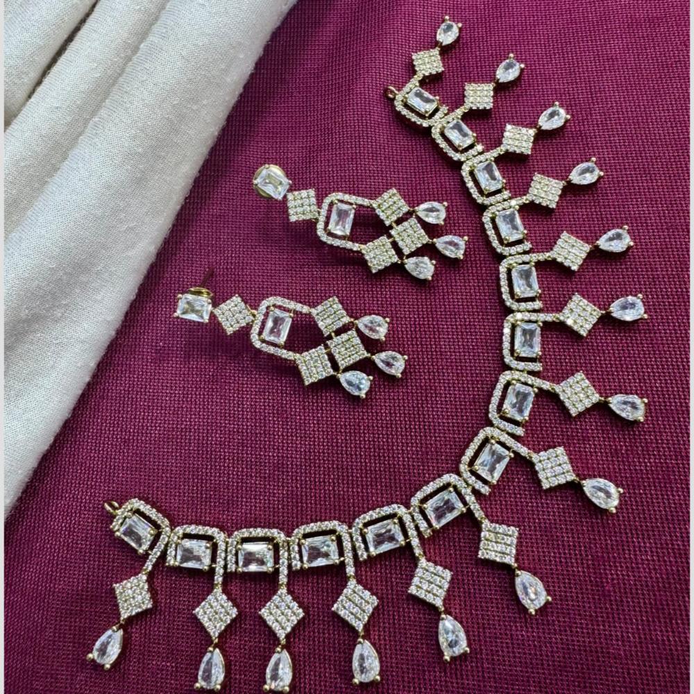 Kavita Art Gold Plated American Diamond Necklace Set