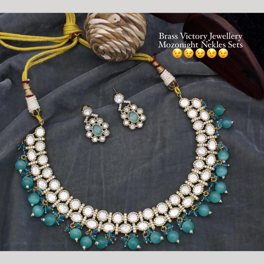 Kavita Art Gold Plated Crystal Stone And Beads Necklace Set