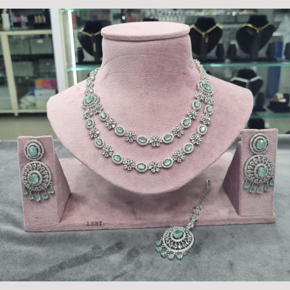 Kavita Art Silver Plated American Diamond Necklace Set