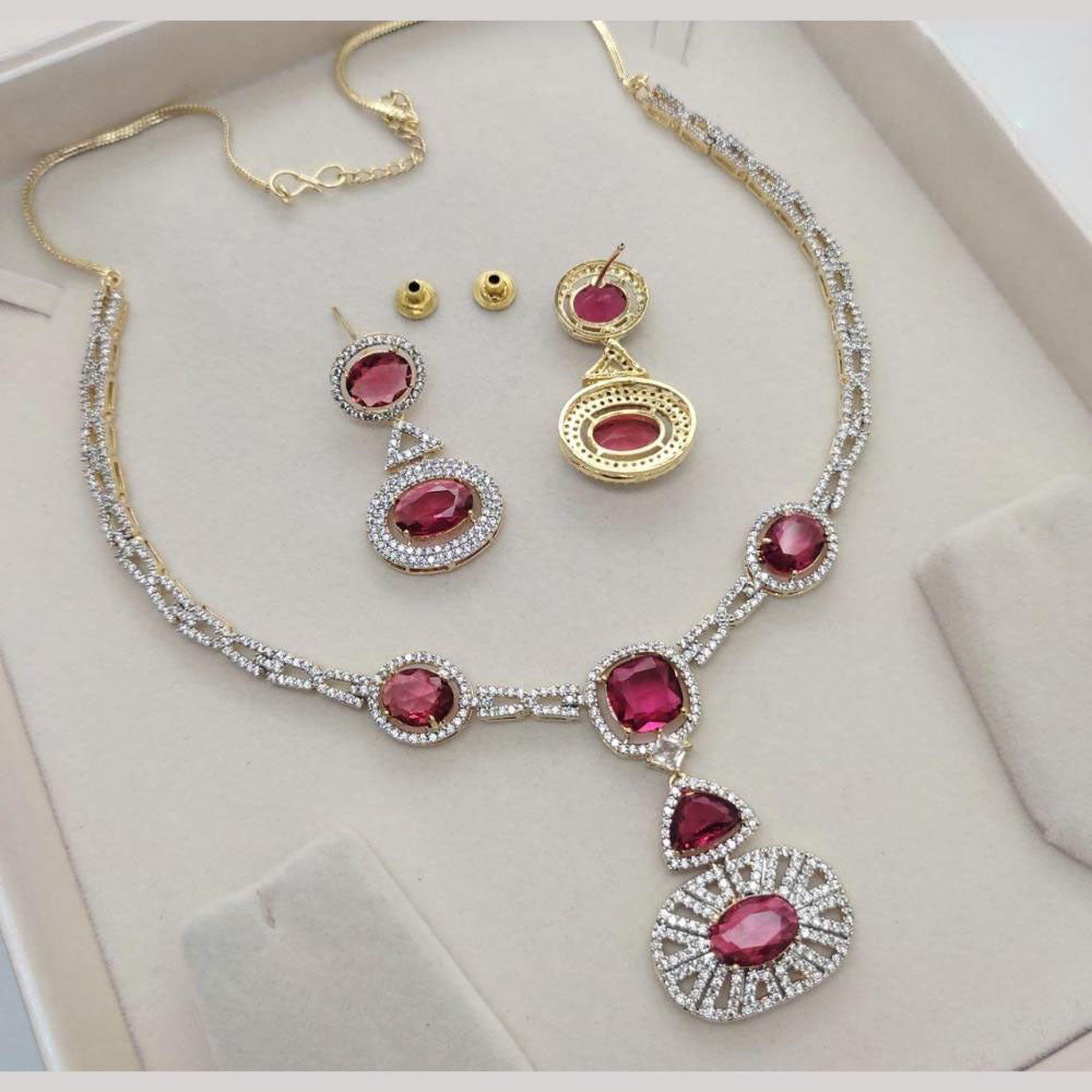 Kavita Art Gold Plated American Diamond Necklace Set