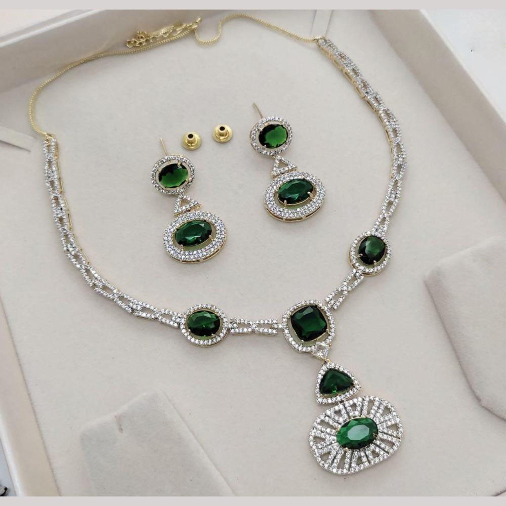Kavita Art Gold Plated American Diamond Necklace Set