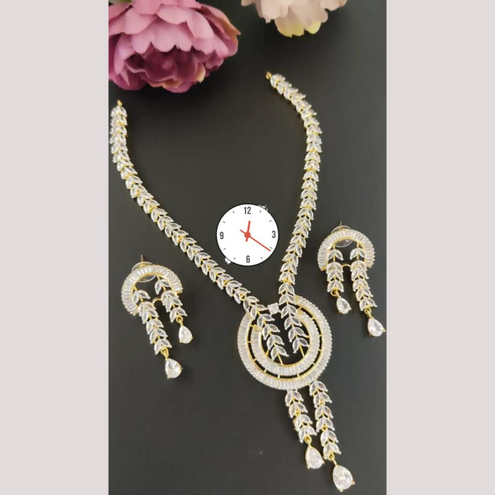 Kavita Art Glamorous American Diamond Necklace Set