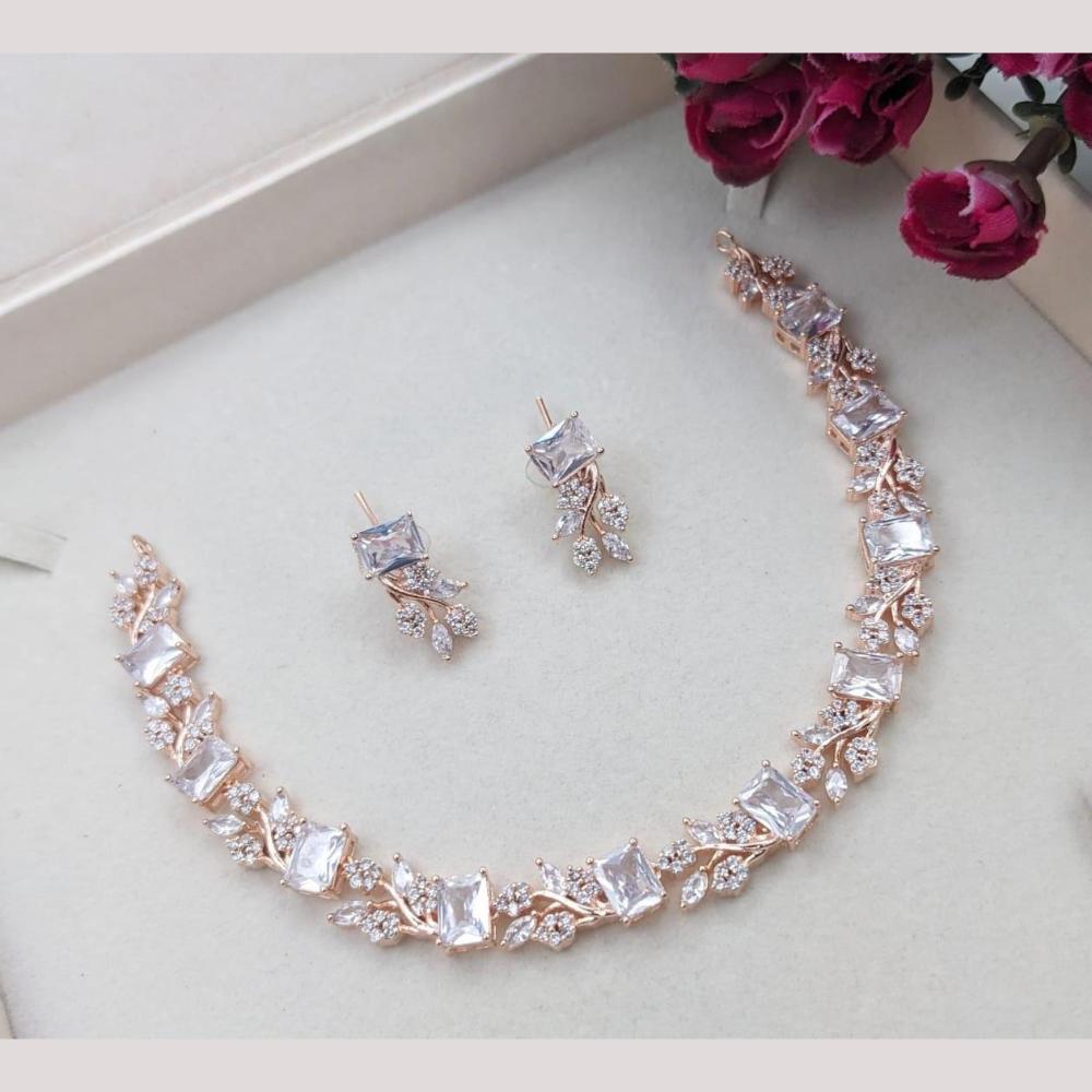 Kavita Art Glamorous American Diamond Necklace Set