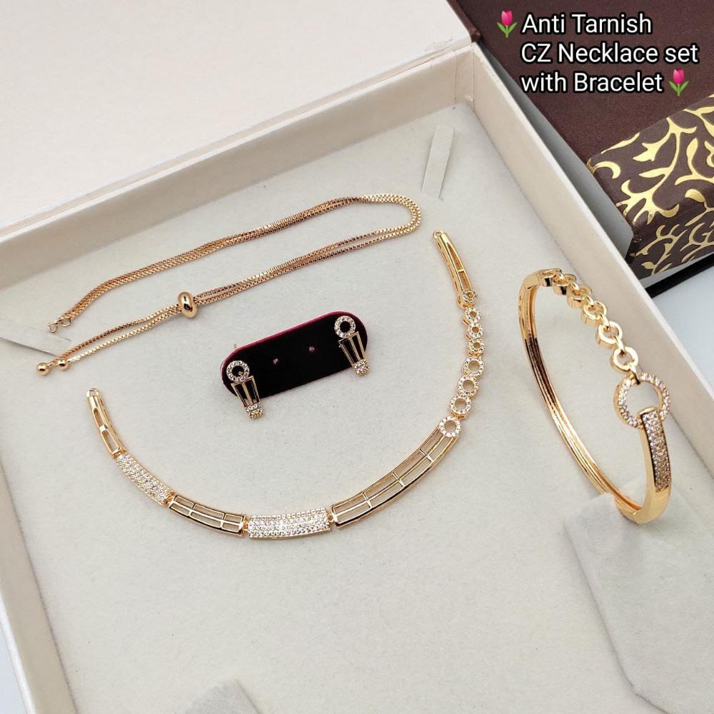 Kavita Art Sparkling Cubic Zirconia Necklace with Matching Bracelet