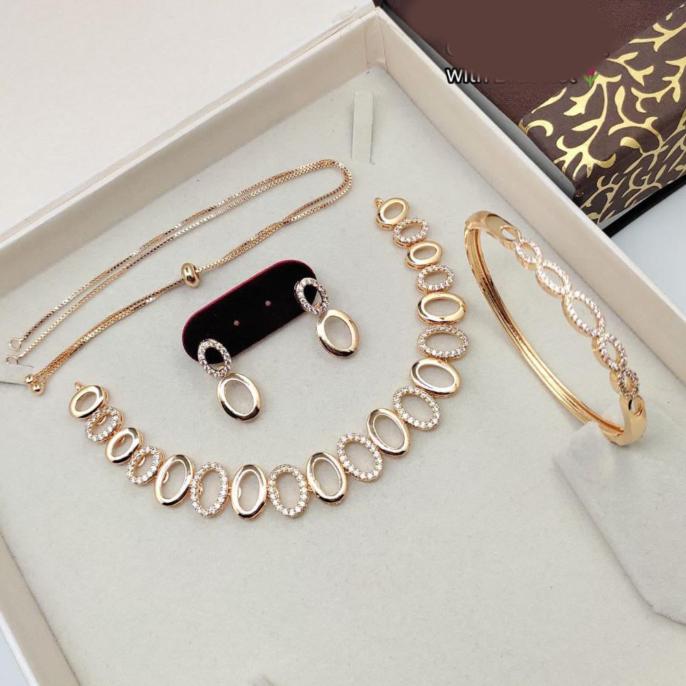 Kavita Art Sparkling Cubic Zirconia Necklace with Matching Bracelet