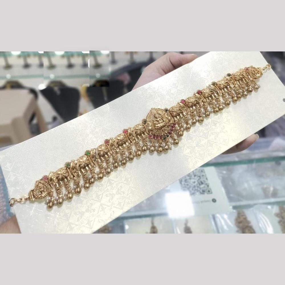 Kavita Art Premium Temple Jewelry Kamarbandh Bridal Waist Belt with Goddess Laxmi Motif