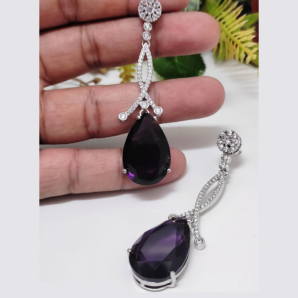 Kavita Art Sparkling American Diamond Lightweight Dangler Earrings for Party Wear