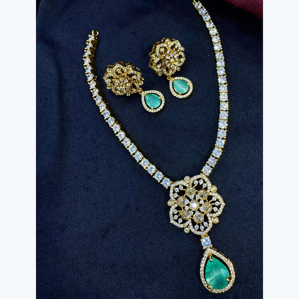 Kavita Art Gold Plated American Diamond Necklace Set