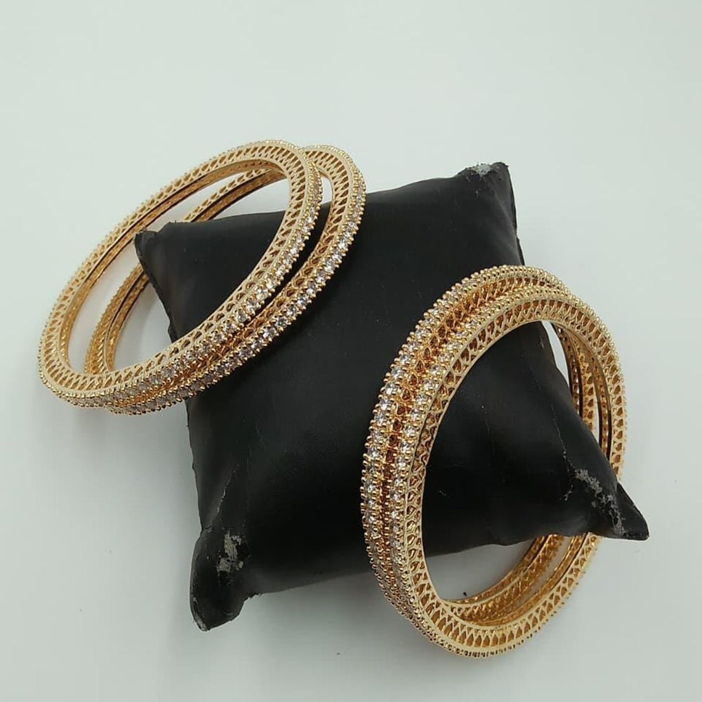 Kavita Art LightWeight Gold Plated Crystal Stone Bangles Set For All Occassions