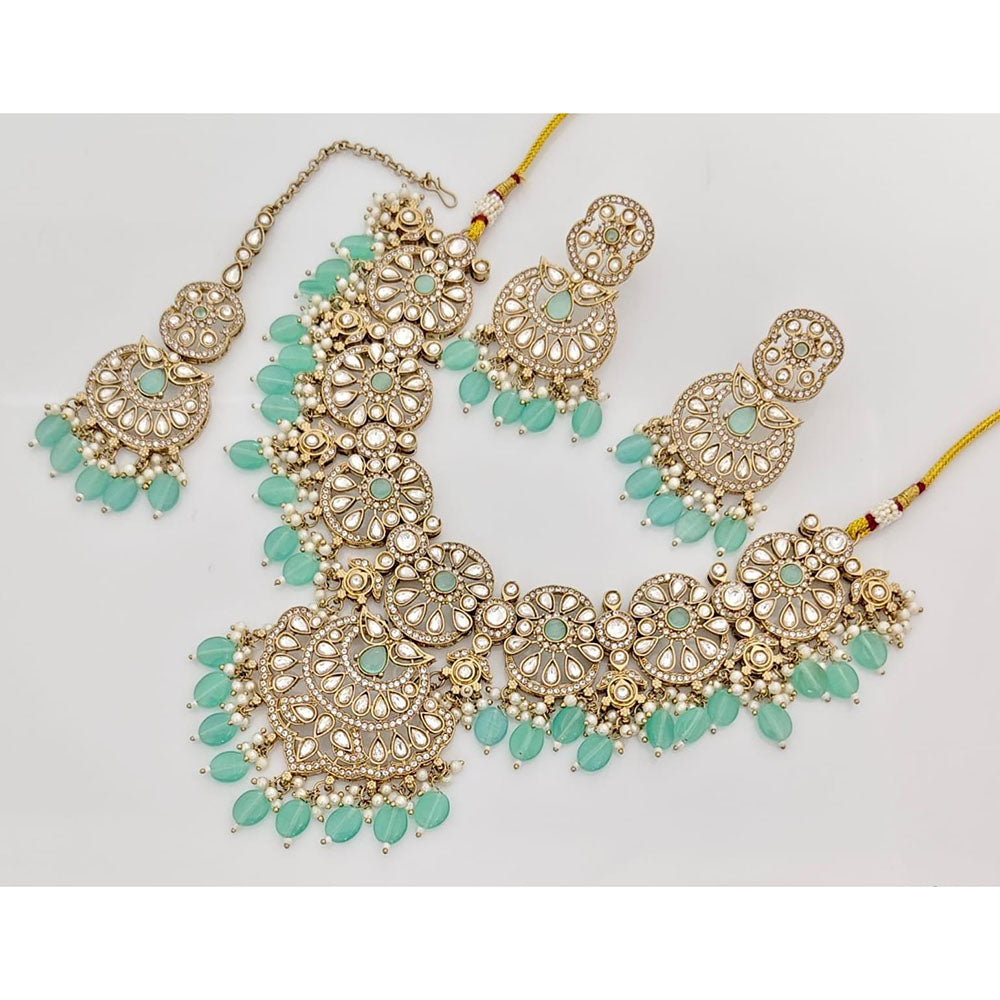 Kavita Art Elegant Pota Stone Pearl And Beads Necklace Set