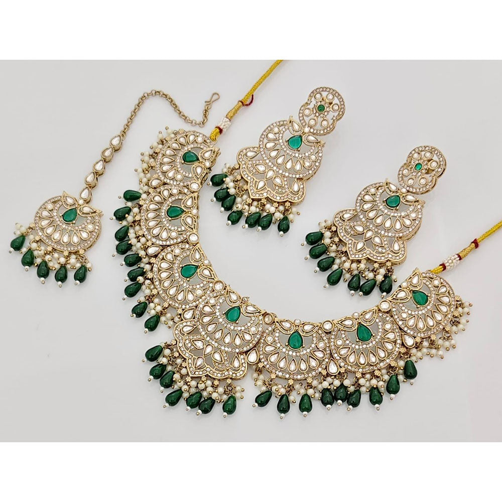 Kavita Art Elegant Pota Stone Pearl And Beads Necklace Set
