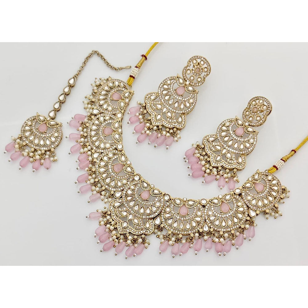 Kavita Art Elegant Pota Stone Pearl And Beads Necklace Set