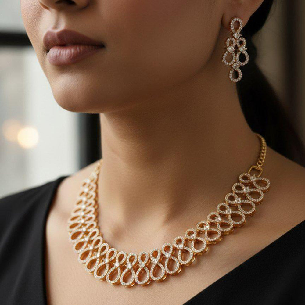 Kavita Art Royal American Diamond Designer Necklace Set