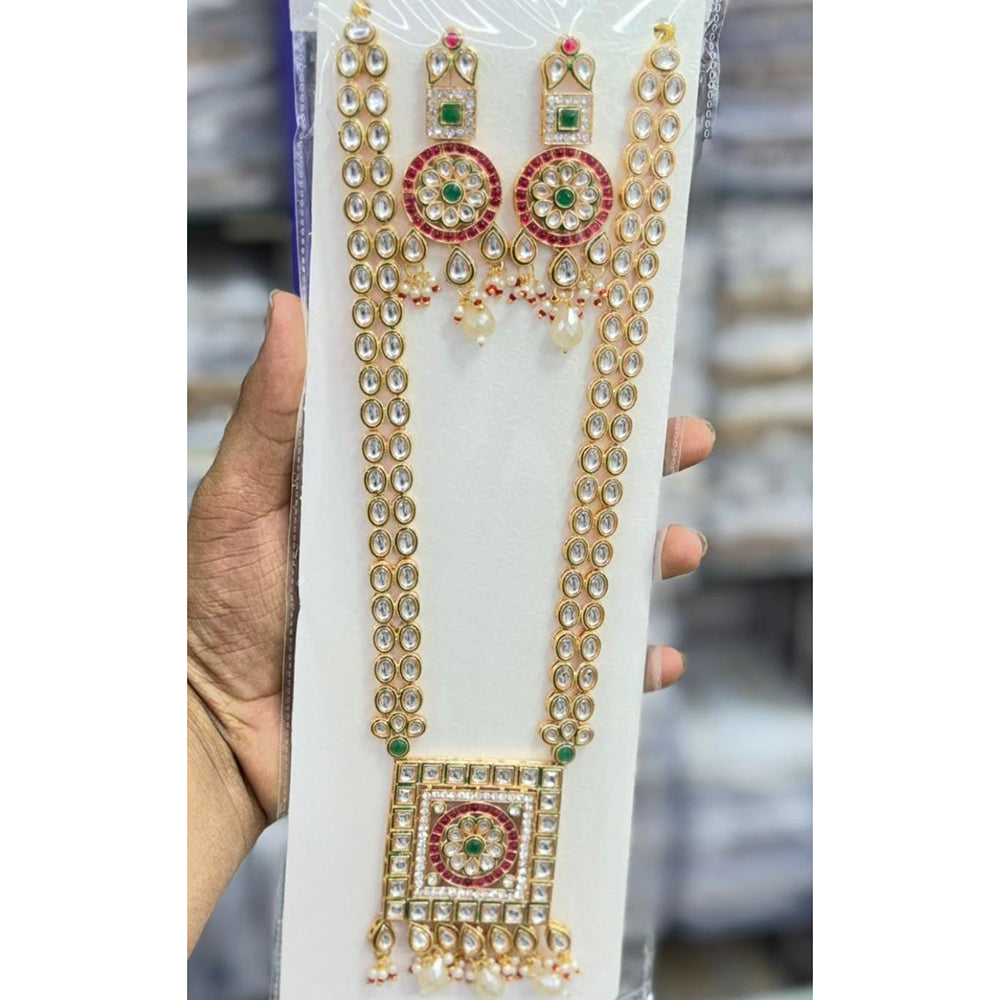 Kavita Art Heritage Kundan Stone And Pearl Long Necklace Set
