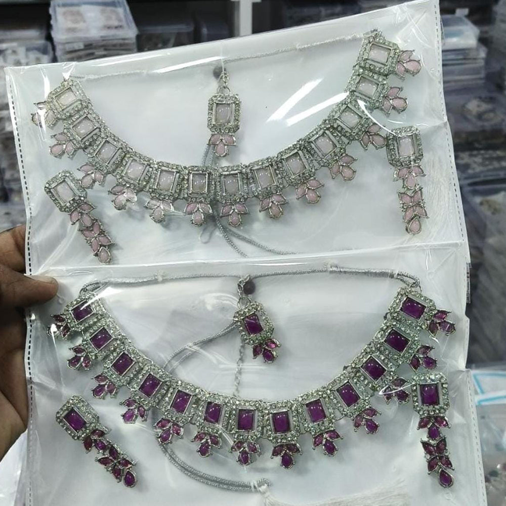 Kavita Art Sparkling Crystal Stone And Austrian Stone Necklace Set