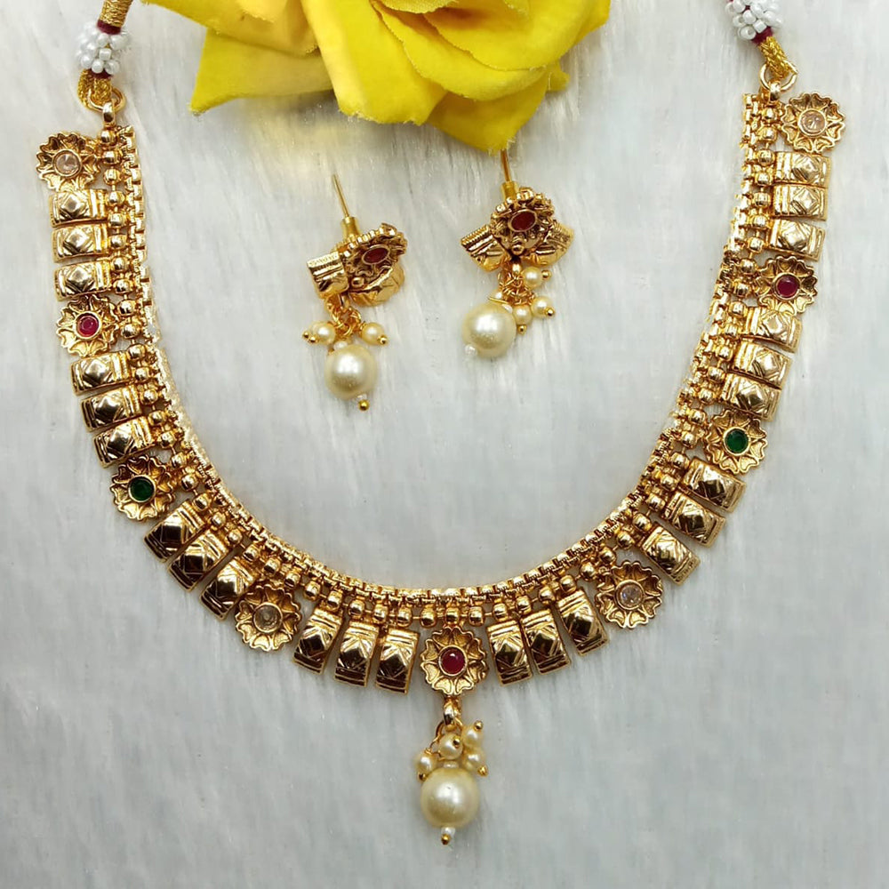 Kavita Art Heritage Pota Stone And Beads Necklace Set