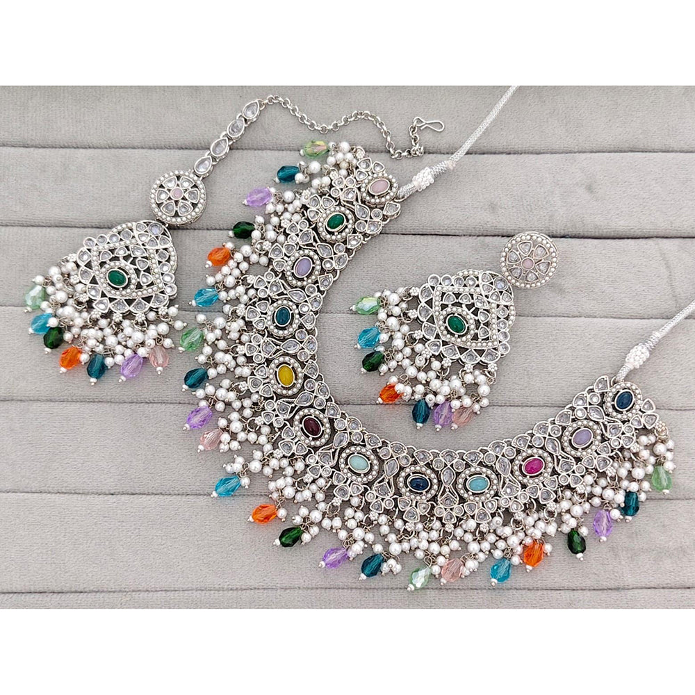 Kavita Art Crystal Stone Pearl And Beads Designer Necklace Set