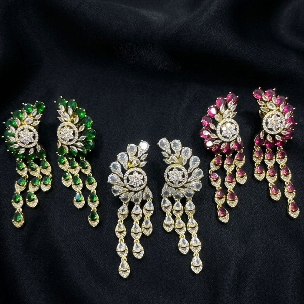Kavita Art Sparkling American Diamond Fancy Dangler Earrings