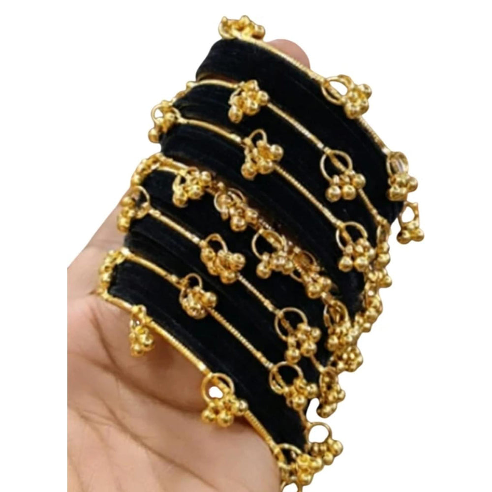 Kavita Art Royal Velvet Ghungroo Kashmiri Bangles Set
