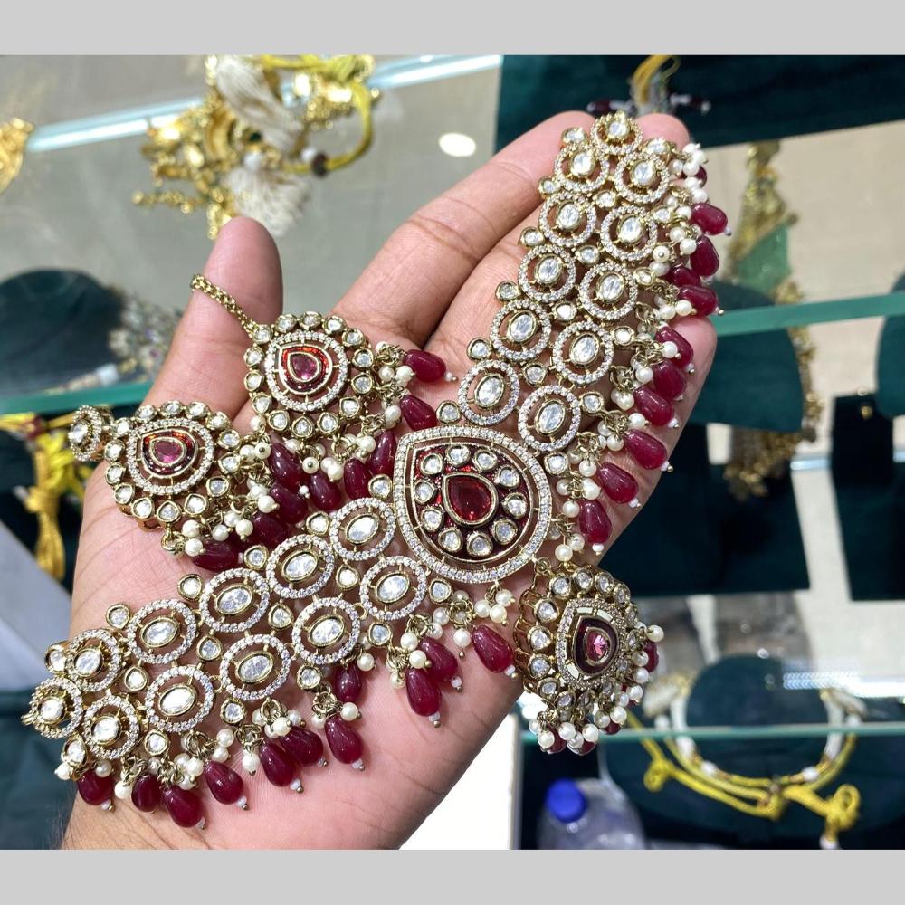 Kavita Art Grand Polki Kundan Pearl And Beads Necklace Set