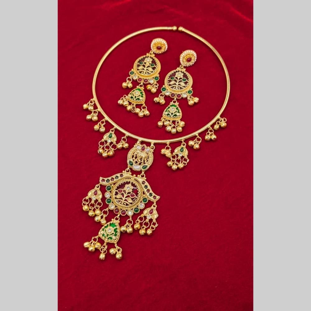 Kavita Art Elegant Pota Stone And Pearl Necklace Jewellery Set