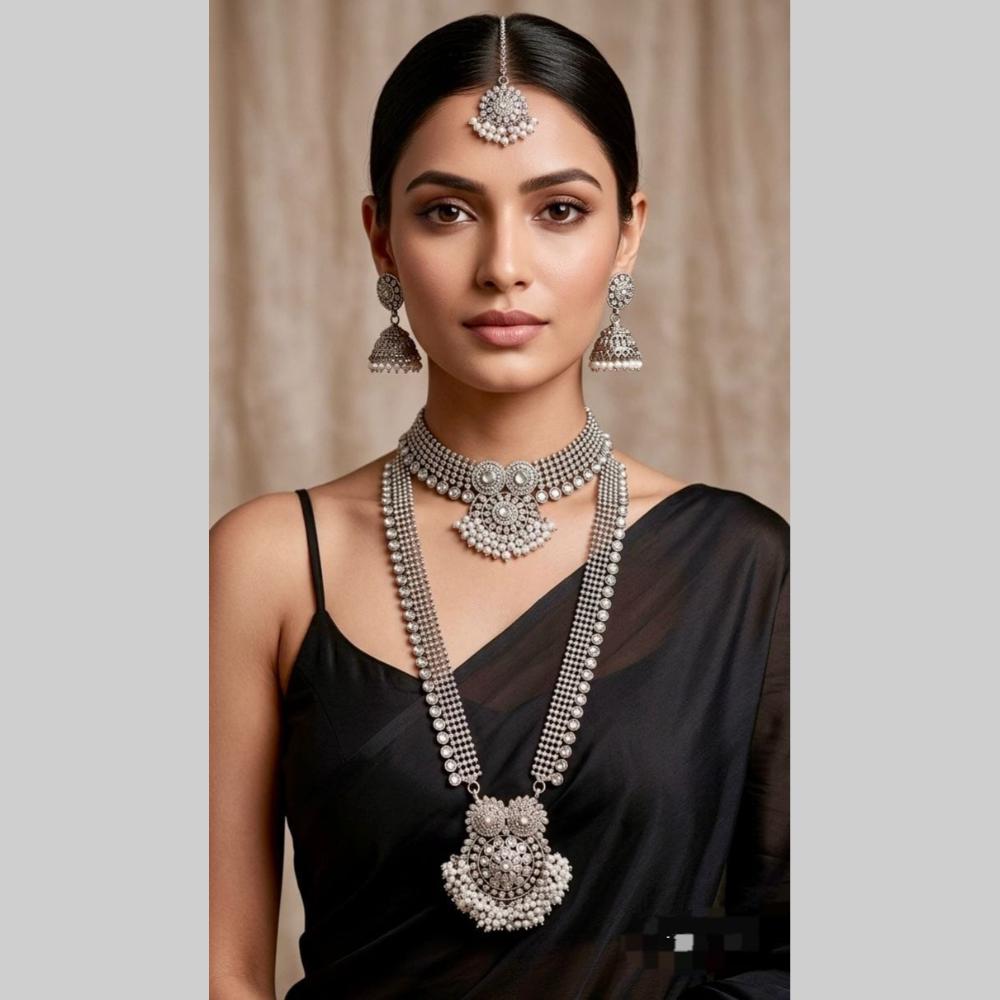 Kavita Art Vintage Style Kundan Double Layer Necklace Set