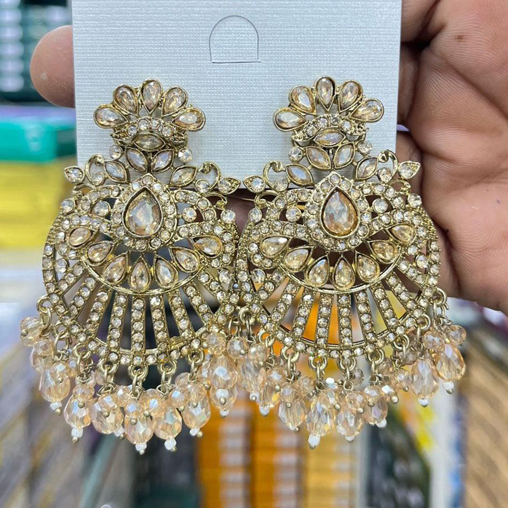 Kavita Art Sparkling Crystal And Beads Designer Dangler Earrings