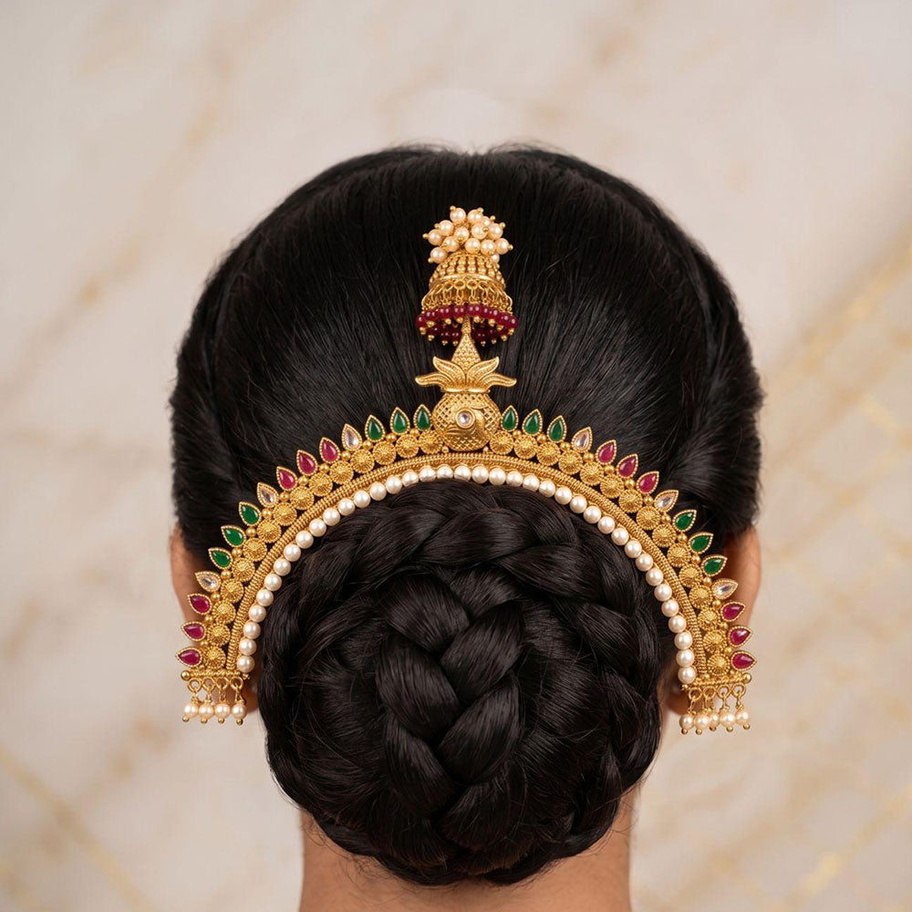 Kavita Art Ethnic Pota Stone And Pearl Hair Accessory