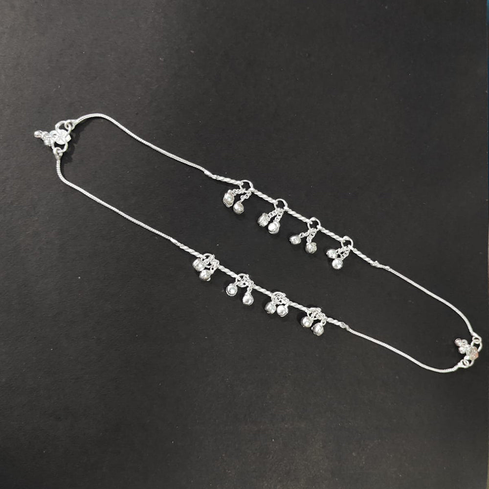 Kavita Art Silver Plated Traditional Ghungroo Payal / Anklet