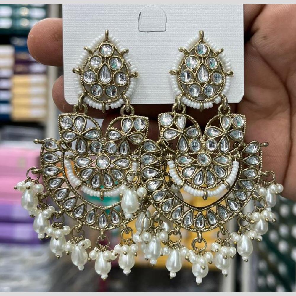 Kavita Art Luxury Kundan Stone And Pearl Ethnic Dangler Earrings
