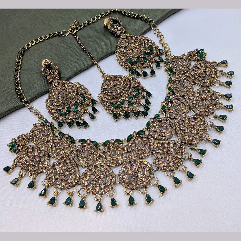 Kavita Art Royal Crystal Stone And Austrian Stone Wedding Necklace Set