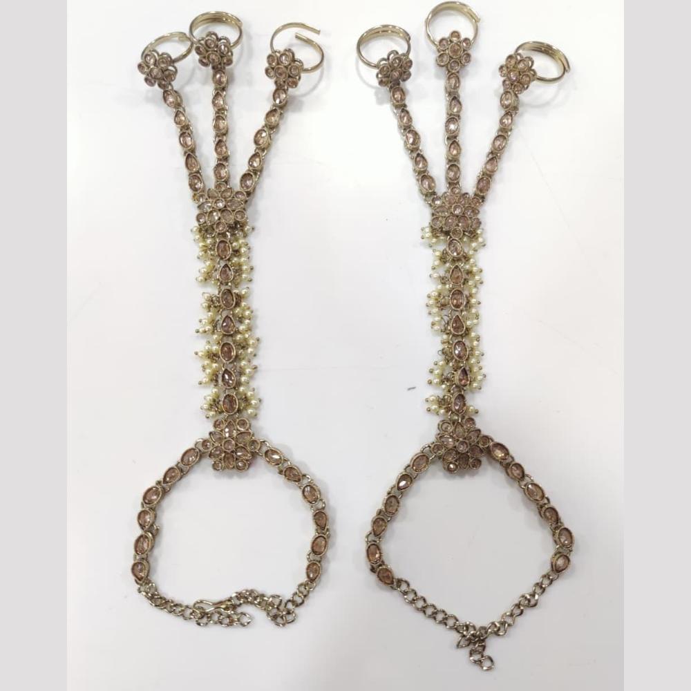 Kavita Art Wedding Wear Crystal Stone And Pearl Hand Harness