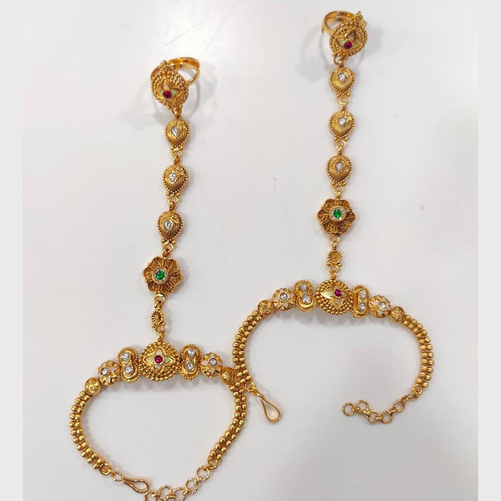 Kavita Art Wedding Wear Pota Stone Hath Panja