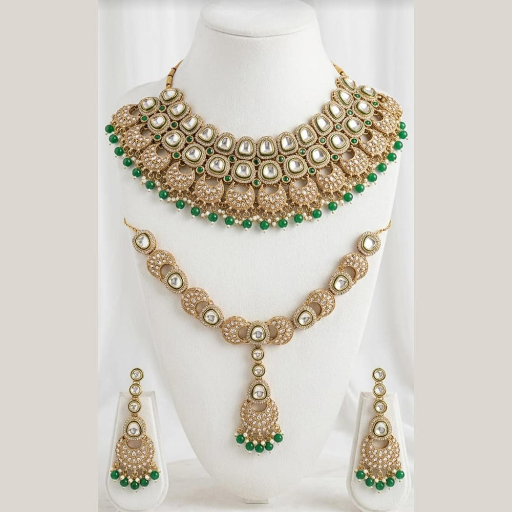 Kavita Art Designer Kundan Stone And Beads Choker Necklace Set